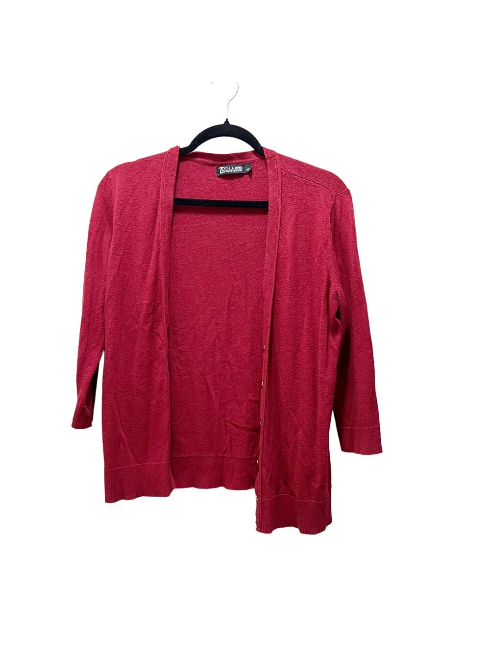 7th Avenue Design Studio New York & Co Cardigan Sweater Red Long Sleeve Sz L